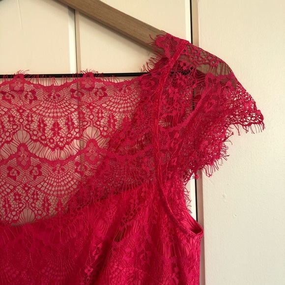 Cythnia Steffe Bright Pink Lace Fit & Flare Dress - Picture 8 of 13